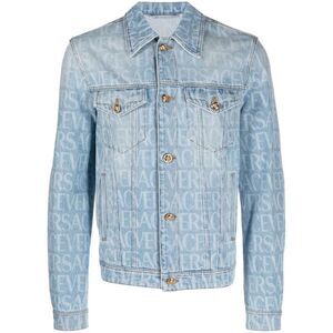 VERSACE Monogram Denim Jacket Men AZURE Outerwear